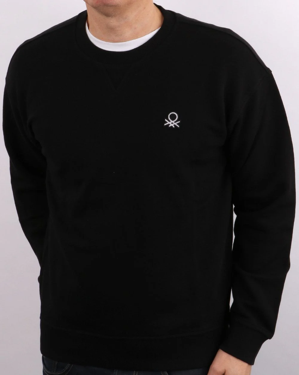 Benetton Logo Sweatshirt Black - Image 2