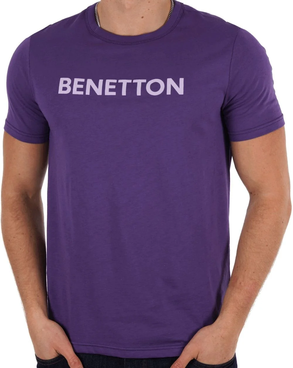 Benetton Logo T-shirt Purple - Image 2