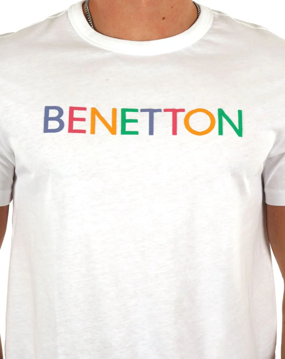Benetton Logo T-shirt White/Multi - Image 2