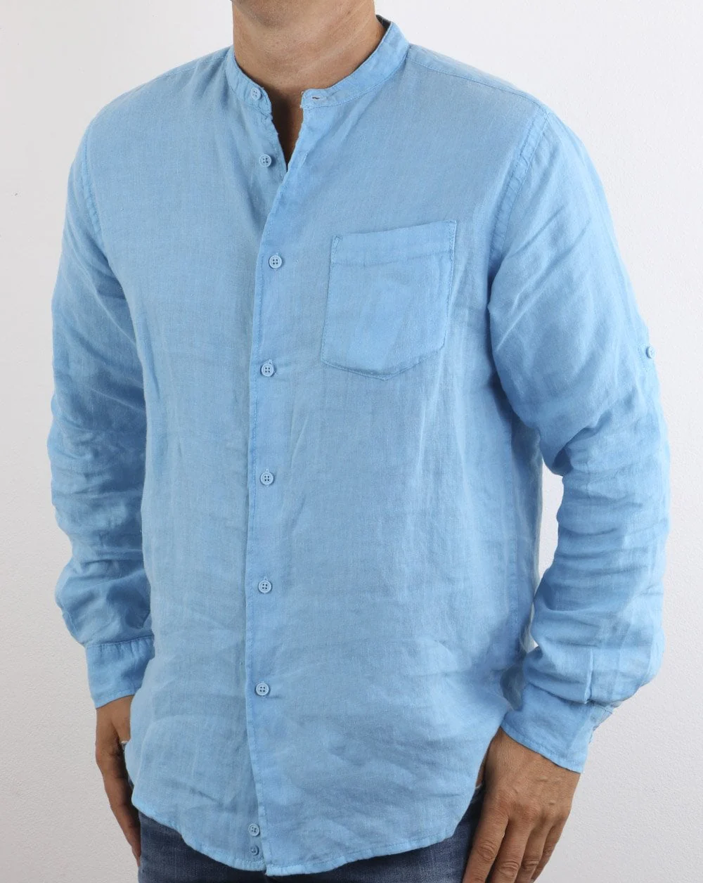 Benetton Long Sleeve Shirt Blue - Image 4