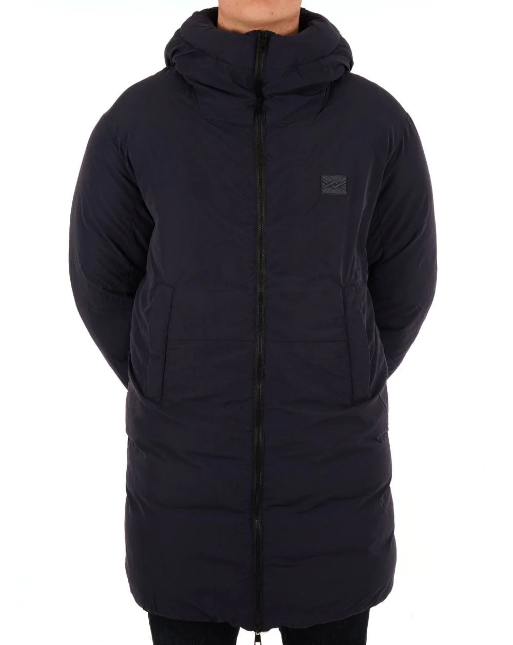Benetton Longline Padded Jacket Navy - Image 2