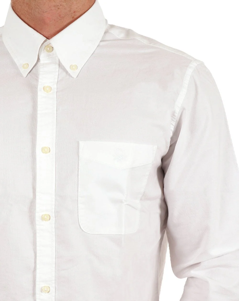 Benetton Oxford Cotton Shirt White - Image 2