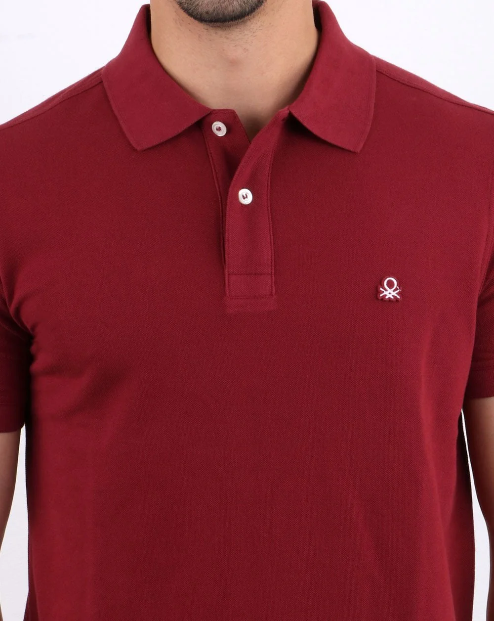 Benetton Polo Shirt Burgundy - Image 4