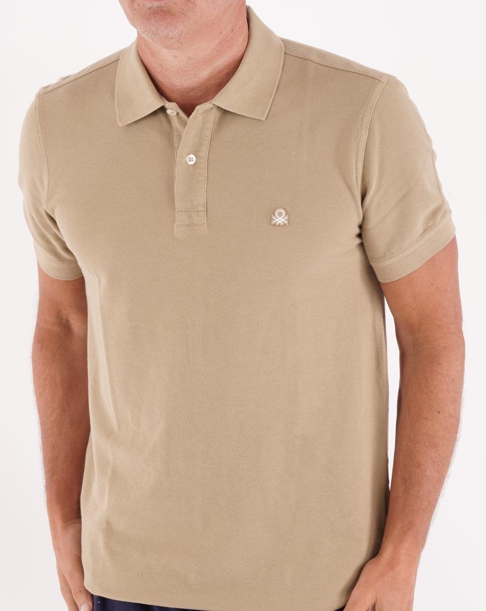 Benetton Polo Shirt Tan - Image 4