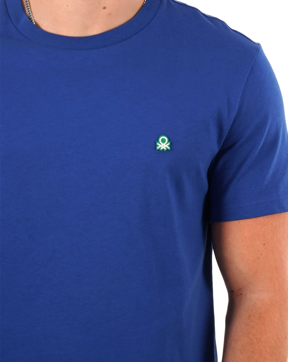 Benetton Small Logo T-shirt Royal Blue - Image 2