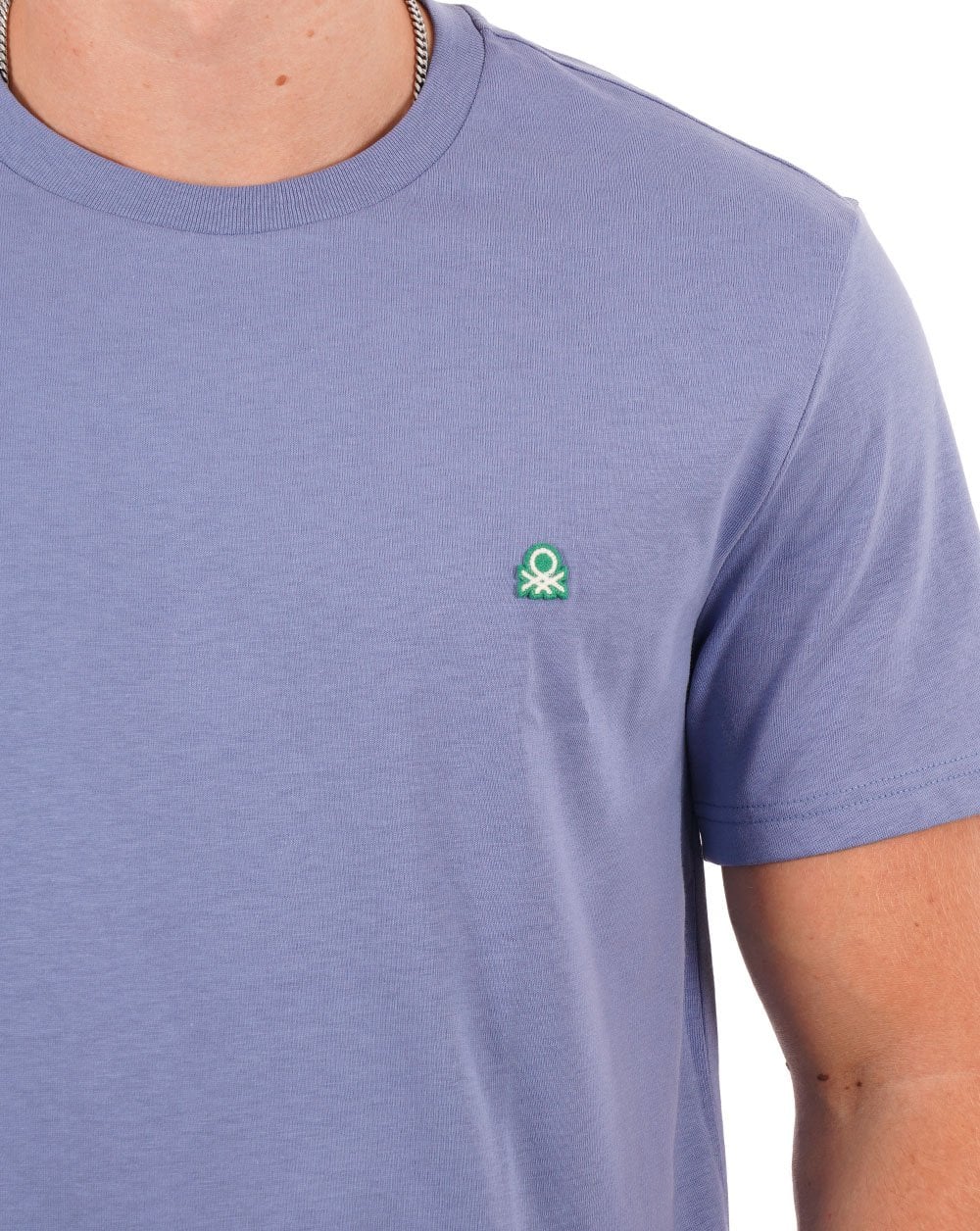 Benetton Small Logo T-shirt Stone Blue - Image 2