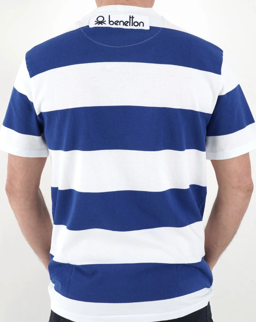 Benetton Stripe T-shirt Blue - Image 3
