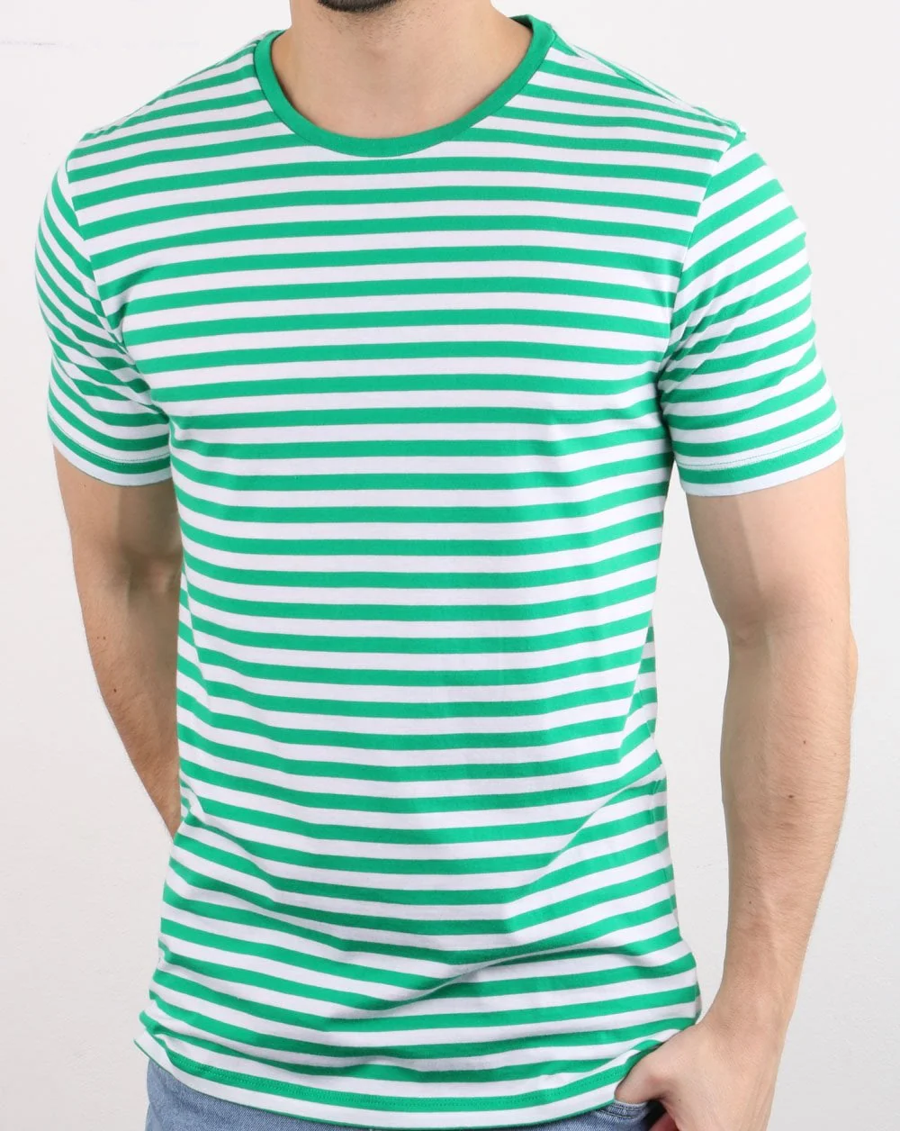 Benetton Stripe T-shirt Green - Image 2