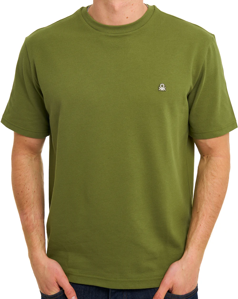 Benetton Pique Cotton T-Shirt Green