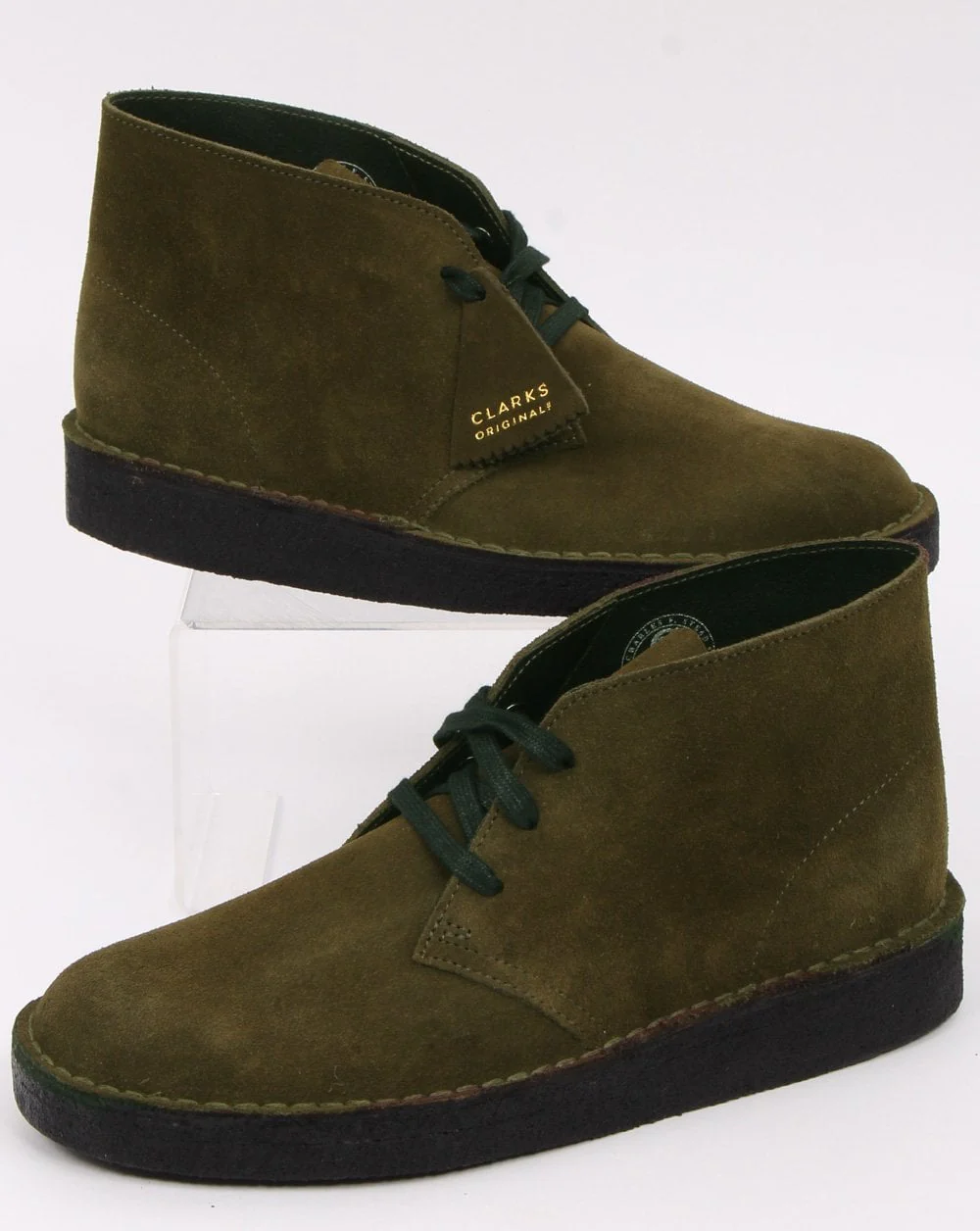 Clarks Originals Desert Coal Shoe Olive Suede
