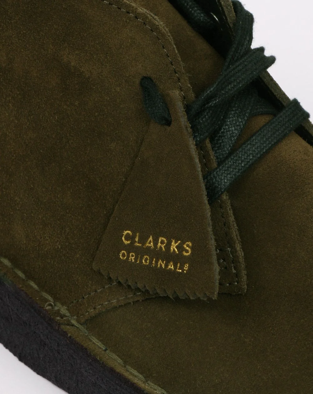 Clarks Originals Desert Coal Shoe Olive Suede - Image 3