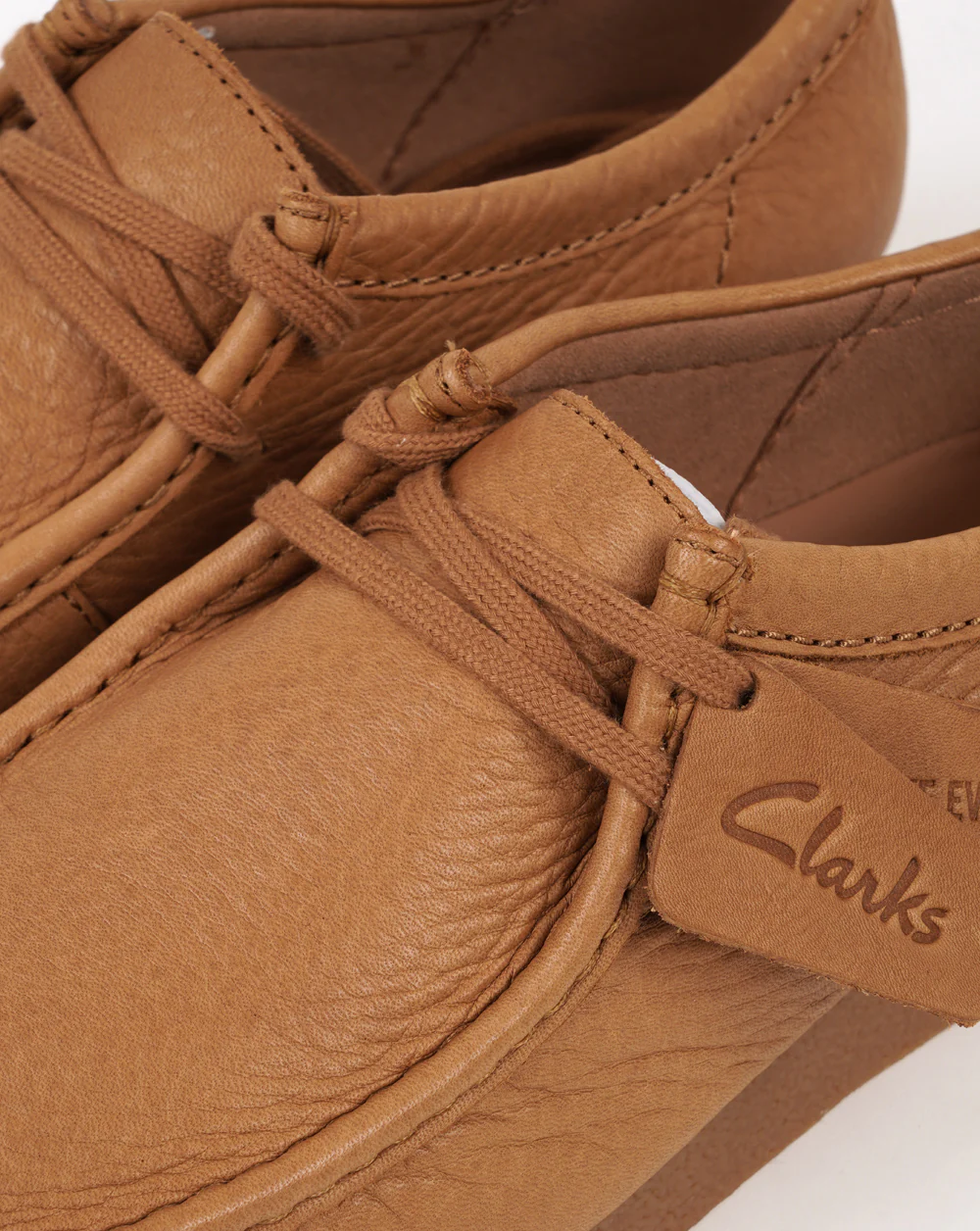 Clarks Wallabee Shoes Tan Leather - Image 2