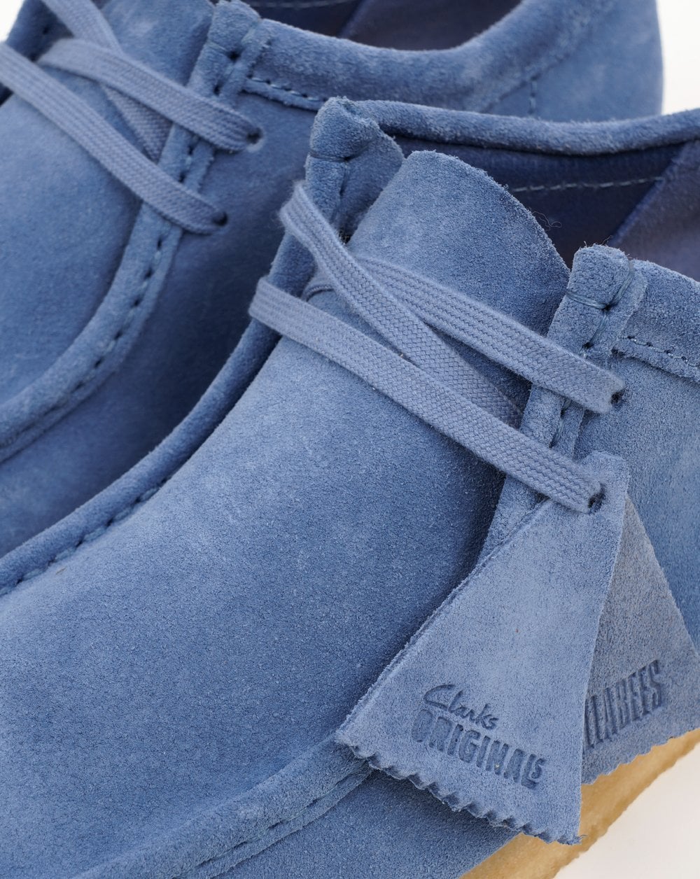 Clarks Originals Wallabee Shoes Blue Suede - Image 2