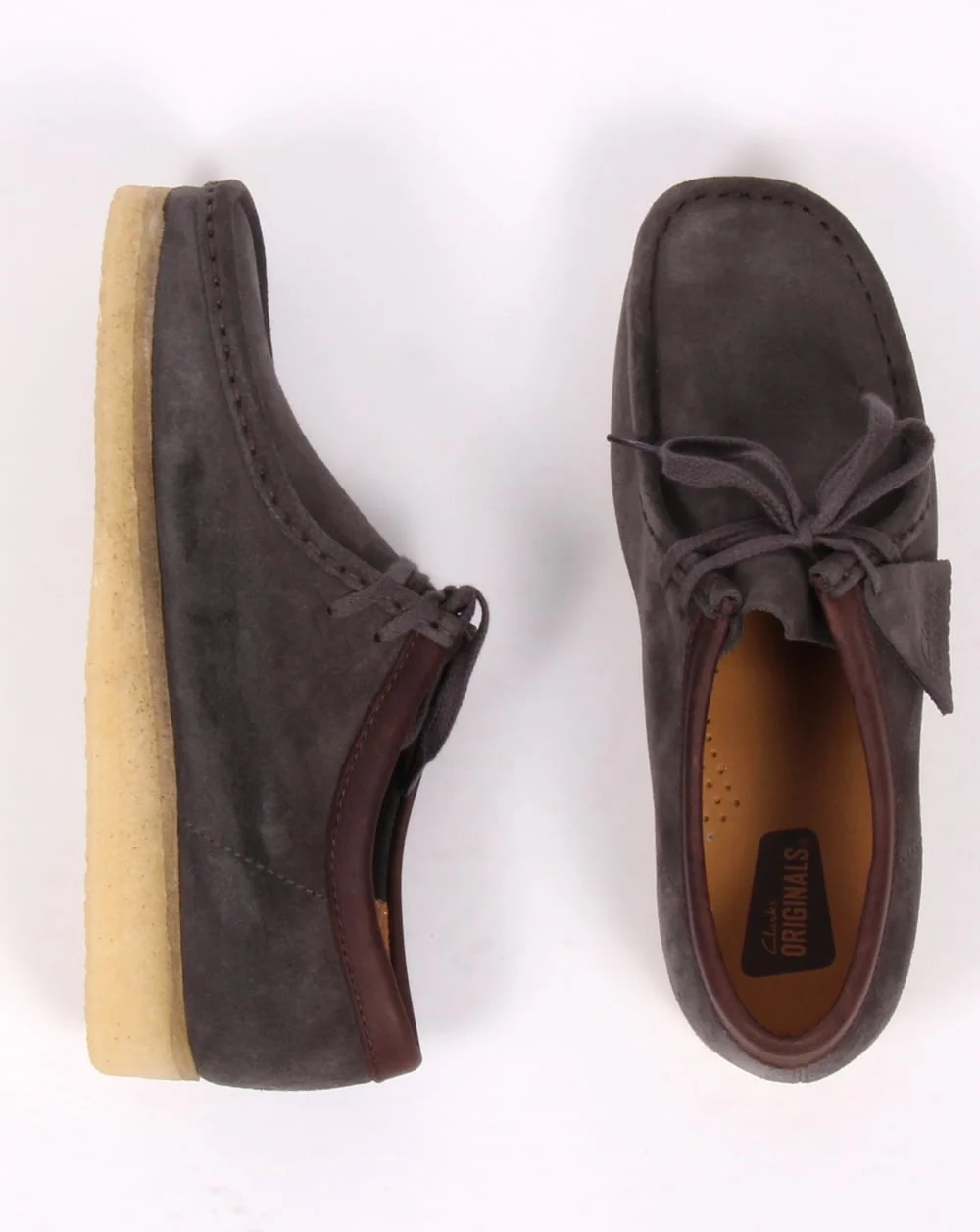 Clarks Originals Wallabee Shoes Charcoal Suede - Image 2