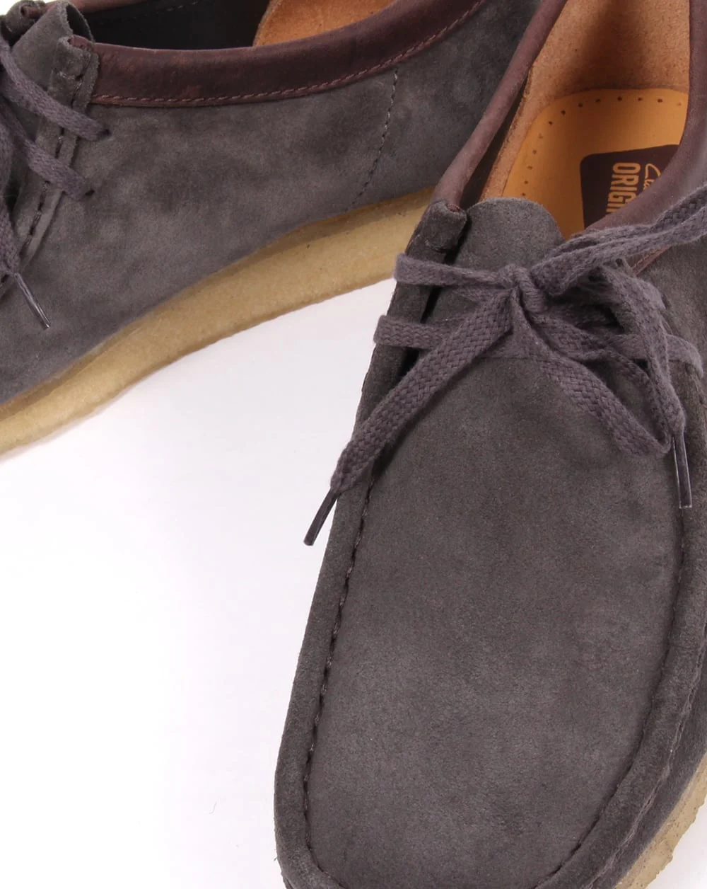 Clarks Originals Wallabee Shoes Charcoal Suede - Image 4