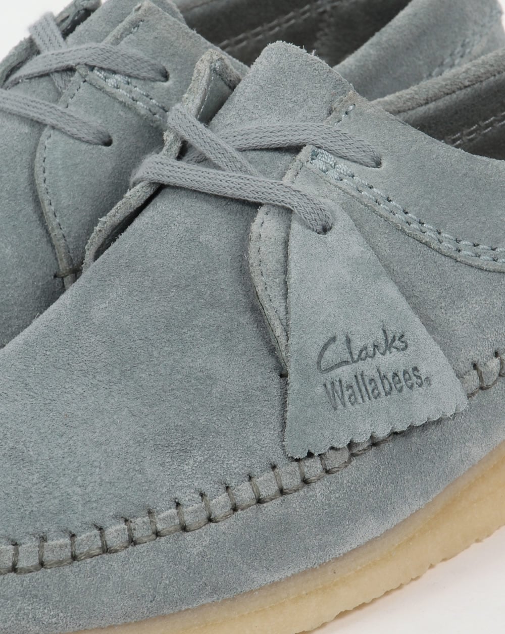 Clarks Originals Weaver Shoes Blue Grey - Image 4