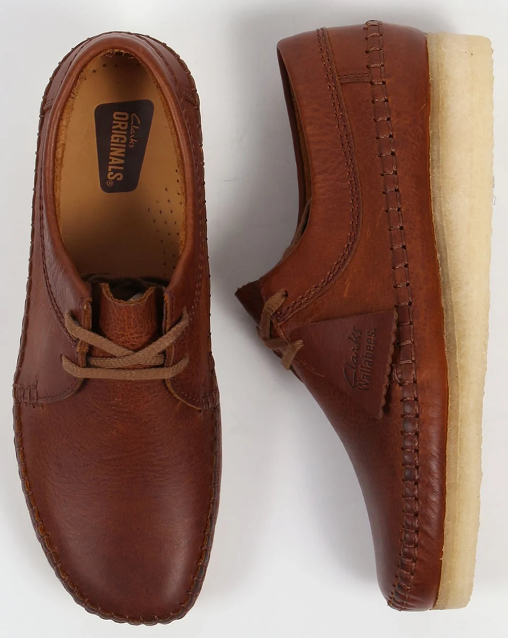 Clarks Originals Weaver Shoes Tan Leather - Image 2