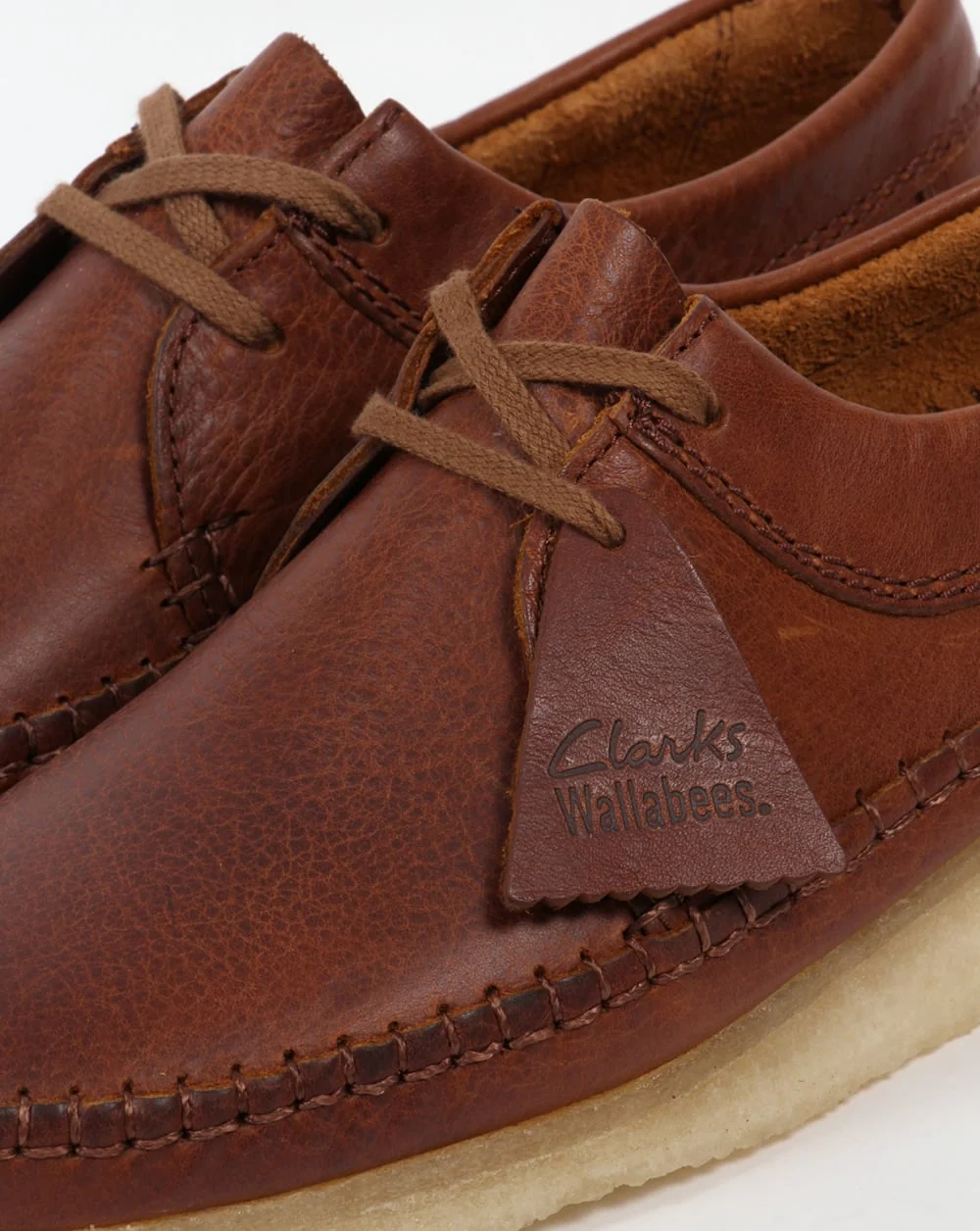 Clarks Originals Weaver Shoes Tan Leather - Image 4