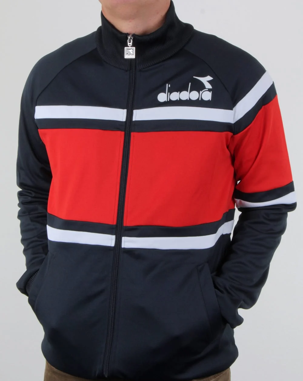 Diadora 80s Track Top Navy/Red/White - Image 3