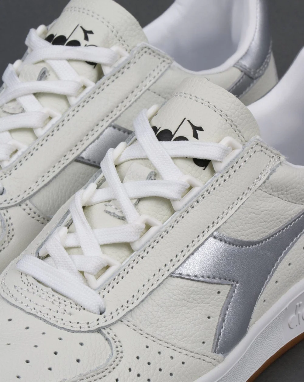 Diadora B. Elite L Trainers White/Silver - Image 4