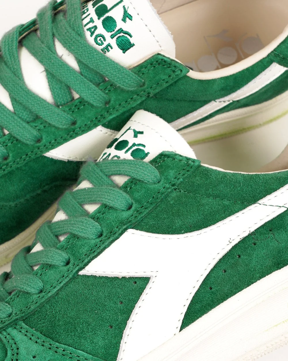 Diadora B Elite Migliori Anni Trainers Green Peas Cream - Image 3