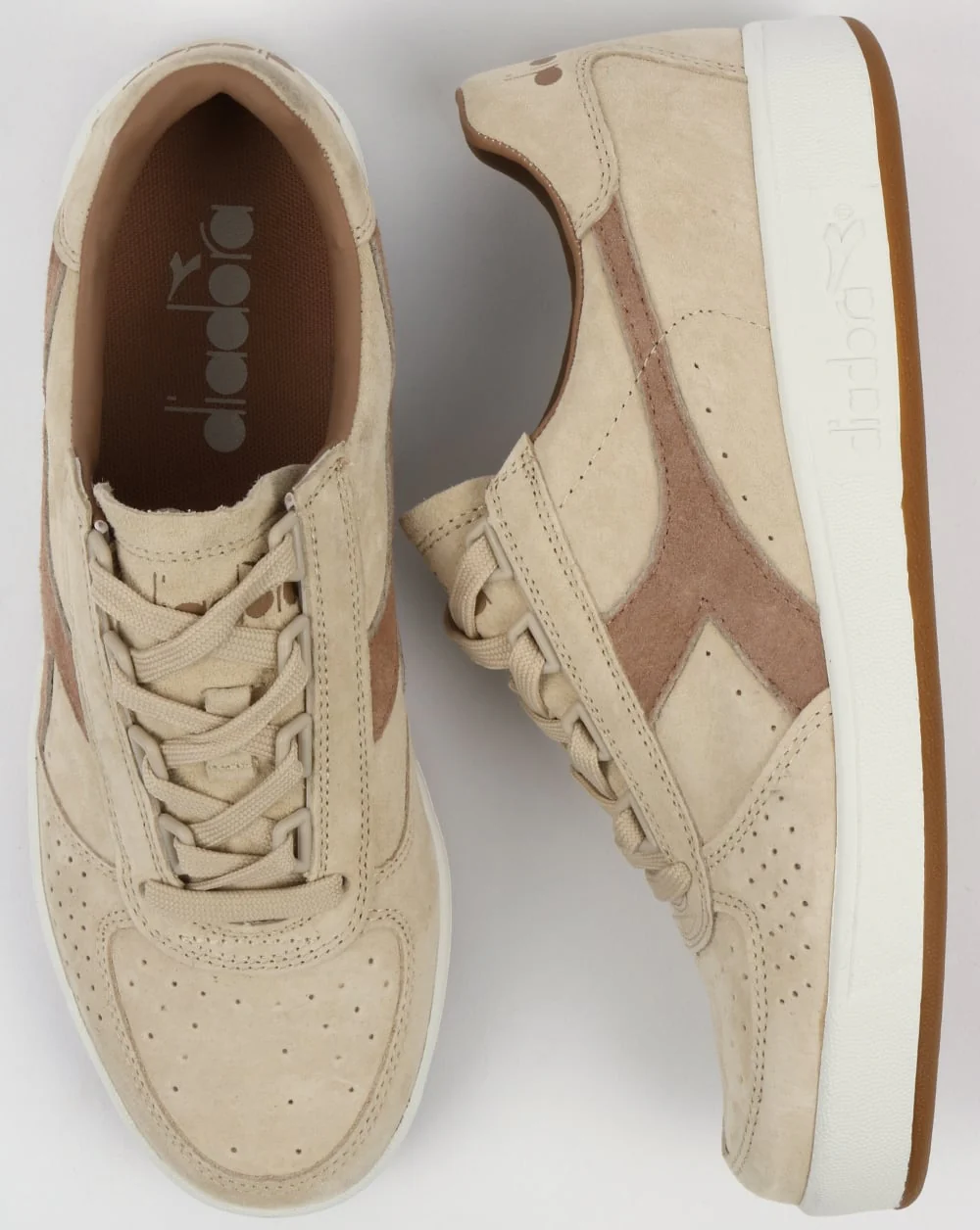 Diadora B. Elite Nubuck Trainers Bleached Sand/Tawny Birch - Image 2
