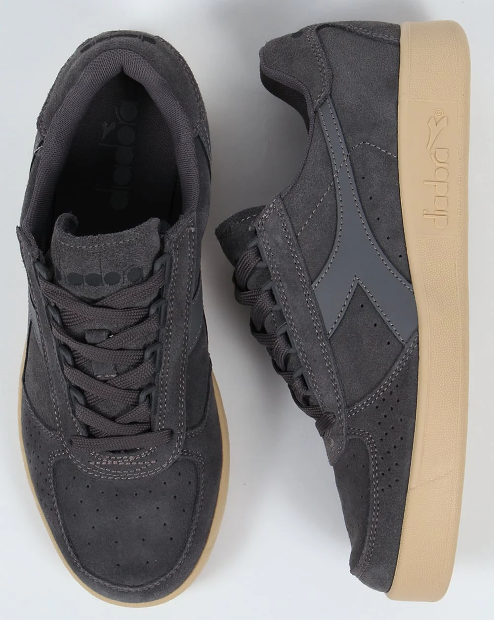 Diadora B. Elite Suede Trainers Steel Grey - Image 2