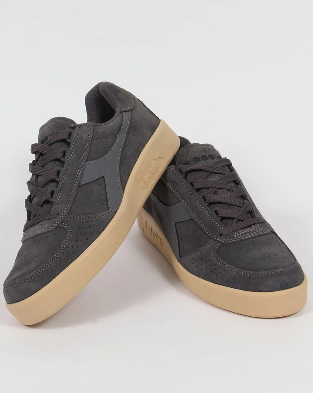 Diadora B. Elite Suede Trainers Steel Grey - Image 3