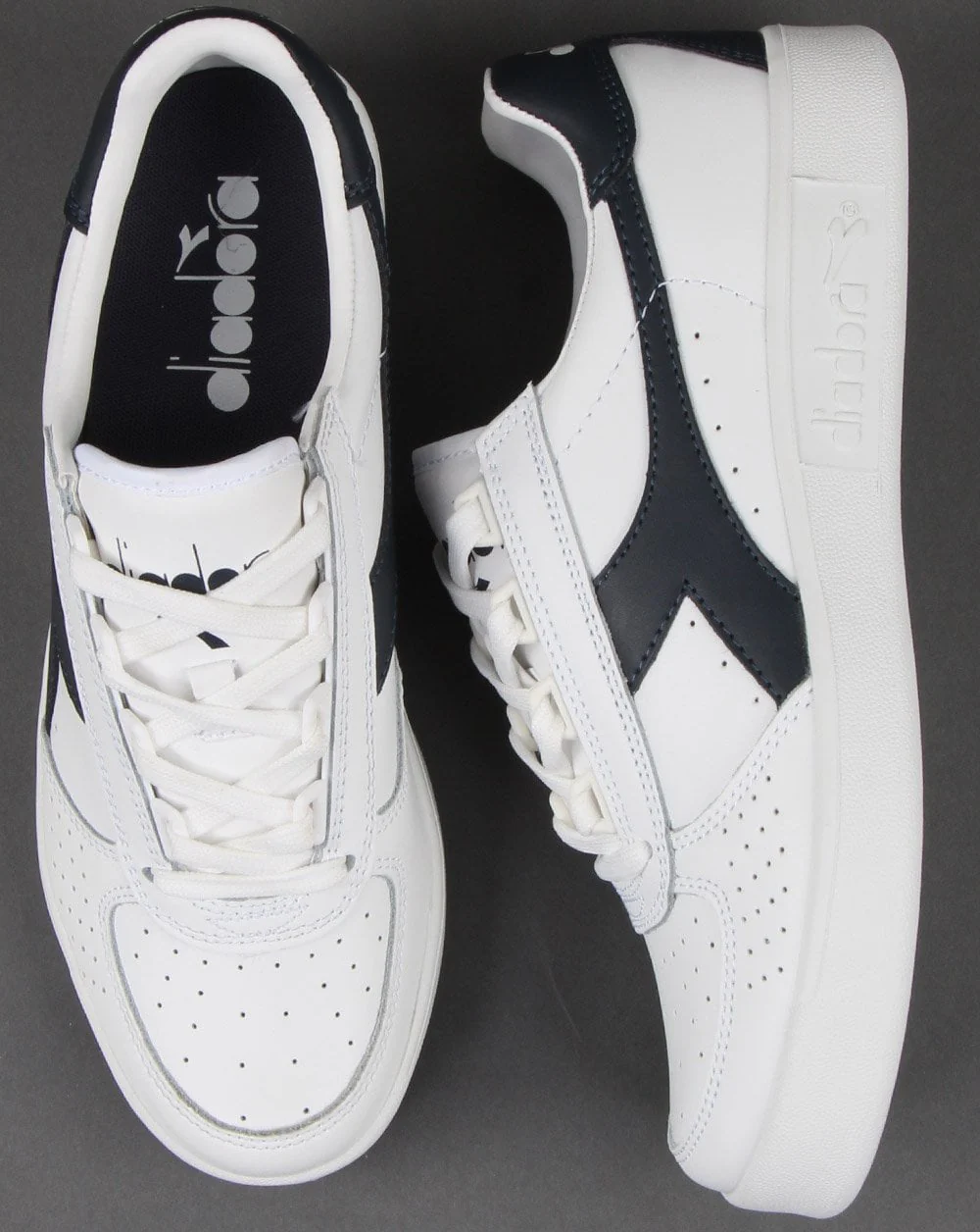 Diadora B. Elite Trainers White/Denim Blue - Image 2