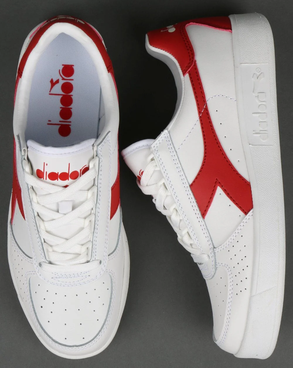 Diadora B. Elite Trainers White/Ferrari Red - Image 2