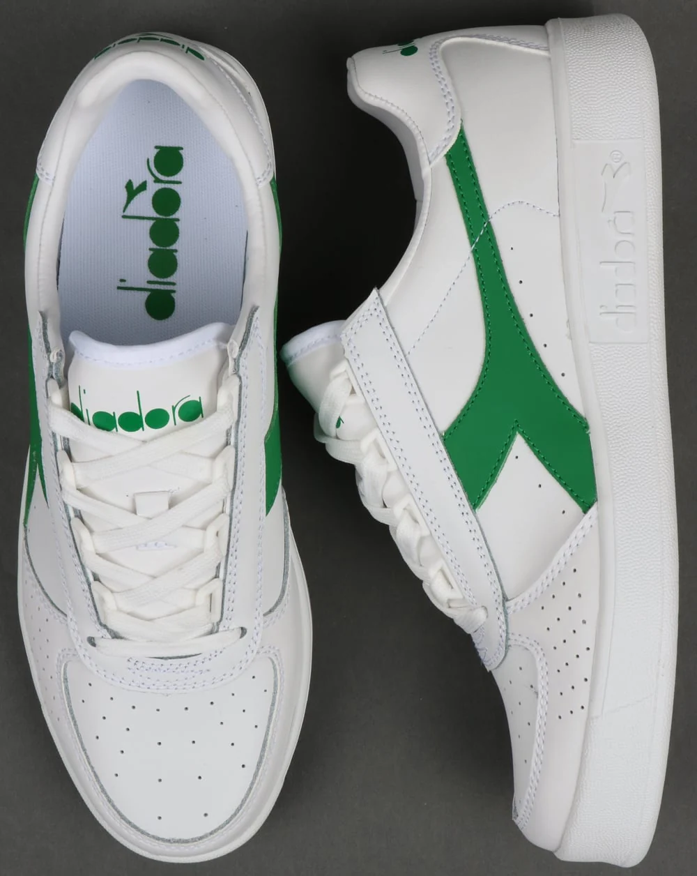 Diadora B. Elite Trainers White/White/Green - Image 2