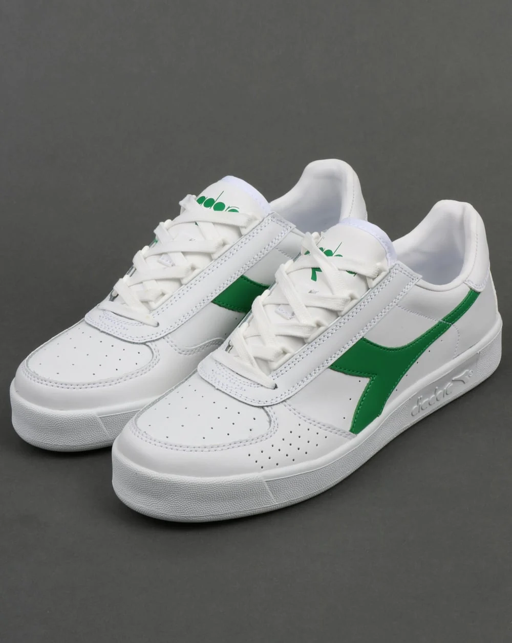 Diadora B. Elite Trainers White/White/Green - Image 3
