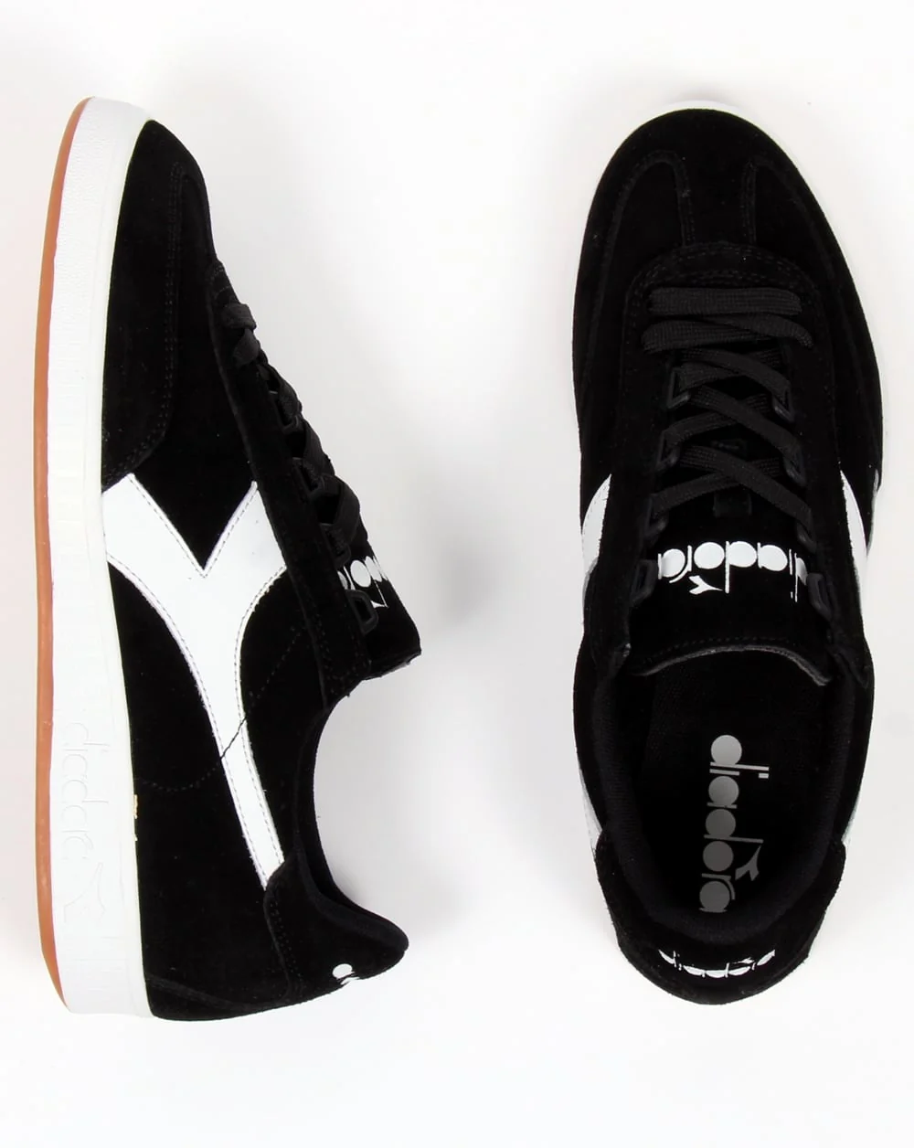 Diadora B Original Suede Trainers Black/white Gum - Image 2