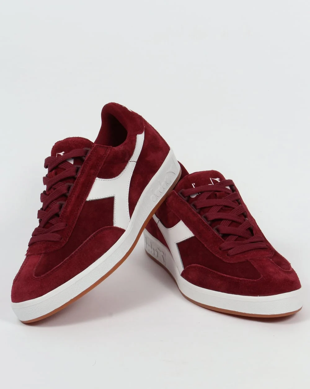 Diadora B Original Suede Trainers Burgundy/White Gum - Image 3