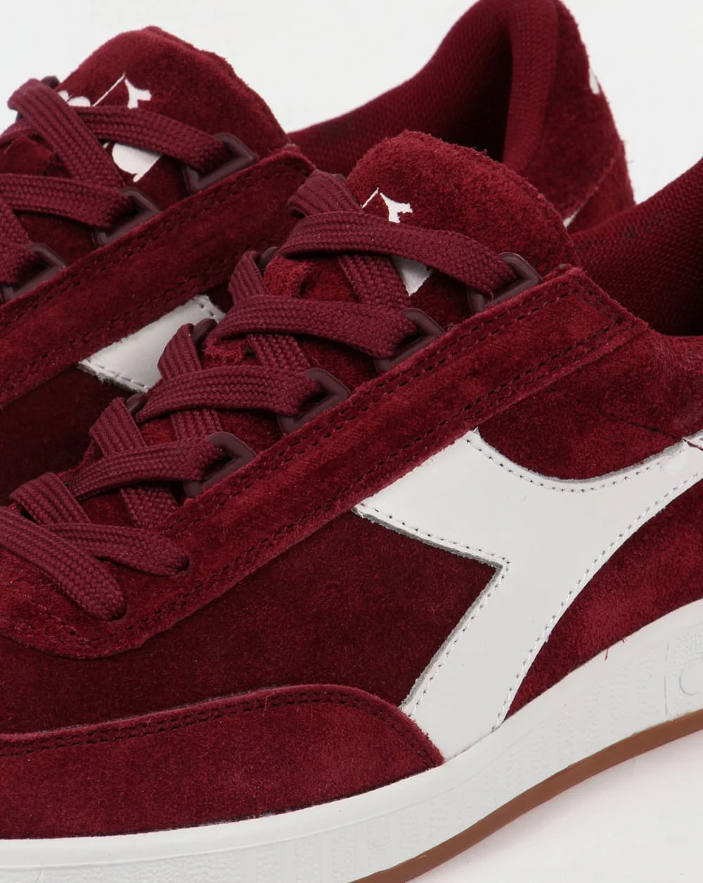 Diadora B Original Suede Trainers Burgundy/White Gum - Image 4