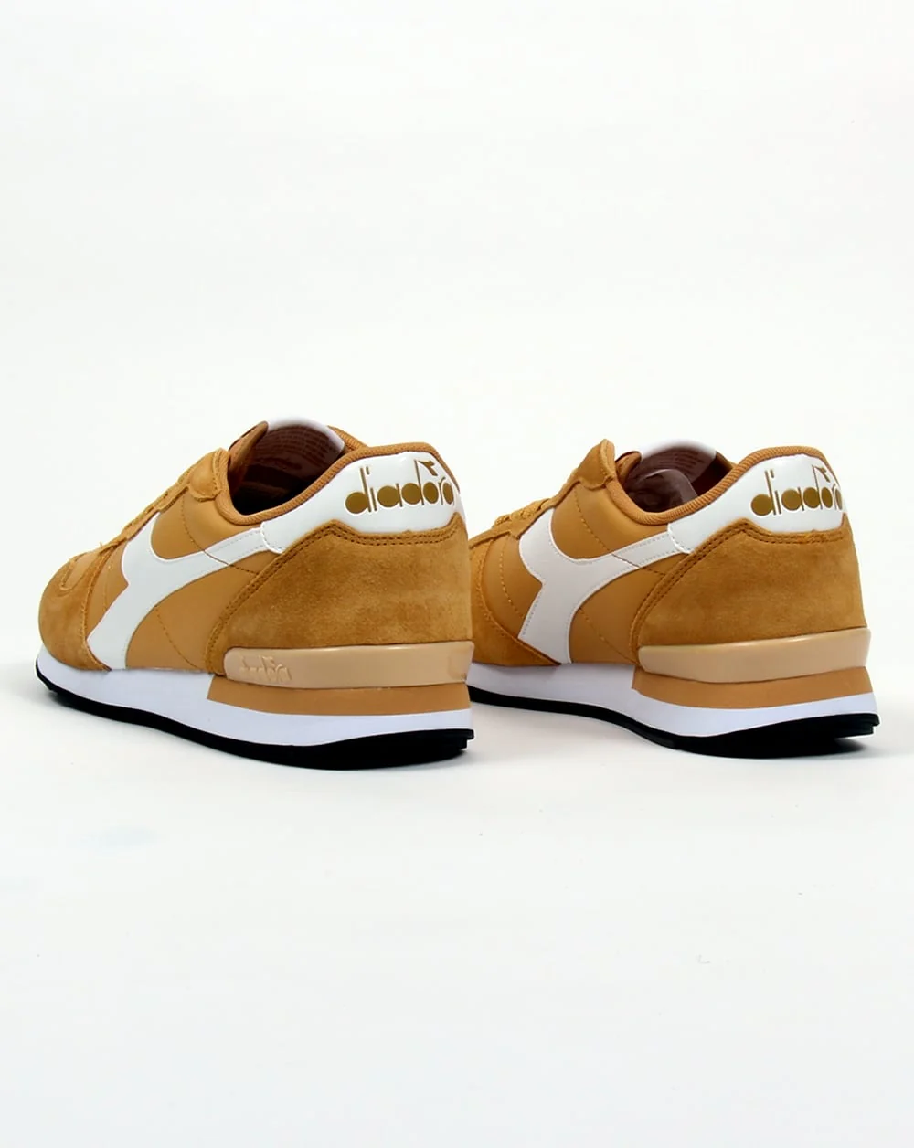 Diadora Camaro Leather Trainers Amber Gold - Image 3