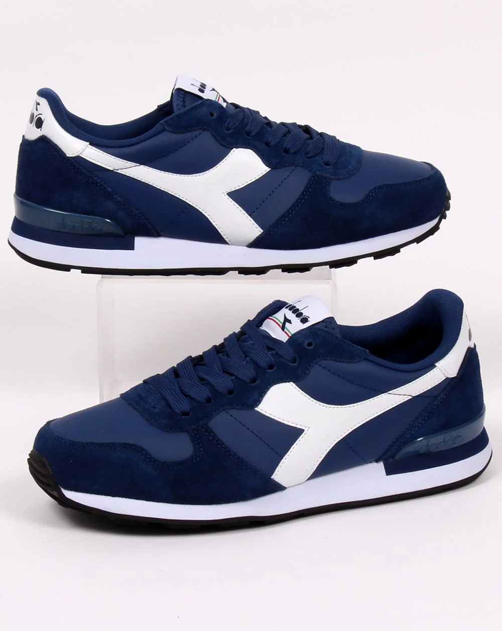 Diadora Camaro Leather Trainers Navy/white