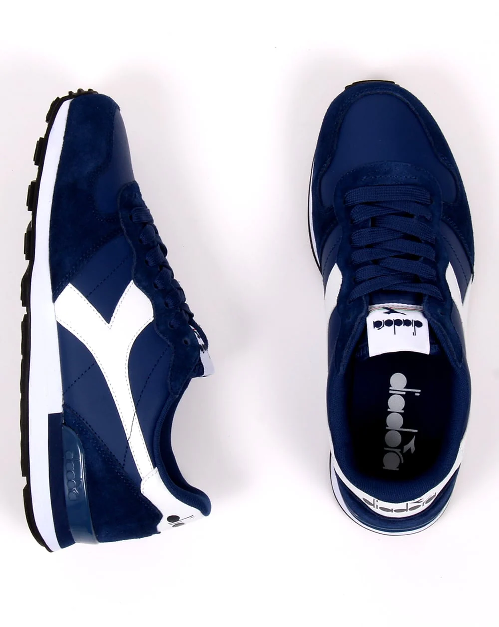 Diadora Camaro Leather Trainers Navy/white - Image 2