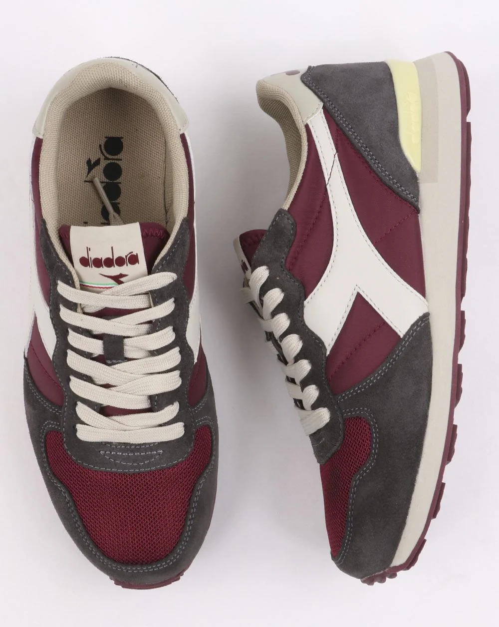 Diadora Camaro Trainers Burgundy/Grey - Image 2