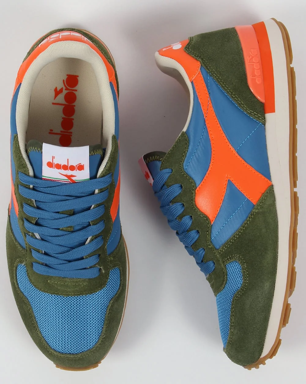 Diadora Camaro Trainers Olive/Blue - Image 2
