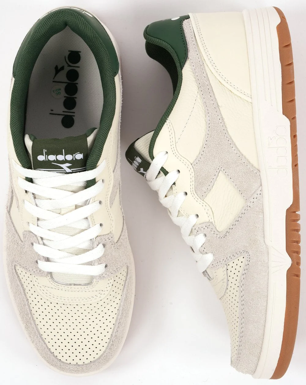 Diadora Deuce M2 Trainers Off White/Foliage Green - Image 4