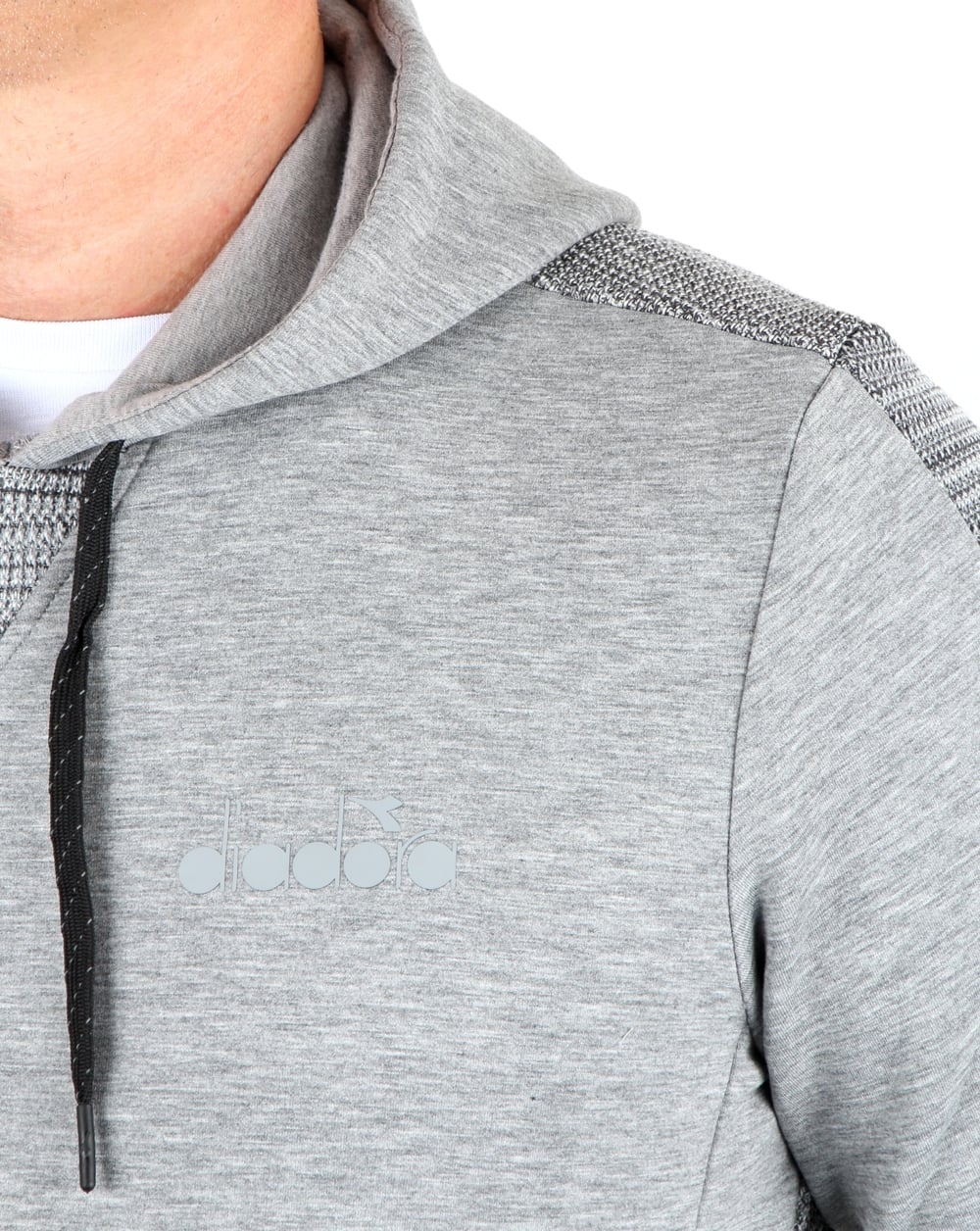 Diadora Evo Pwr Hooded Sweat Grey Melange - Image 2