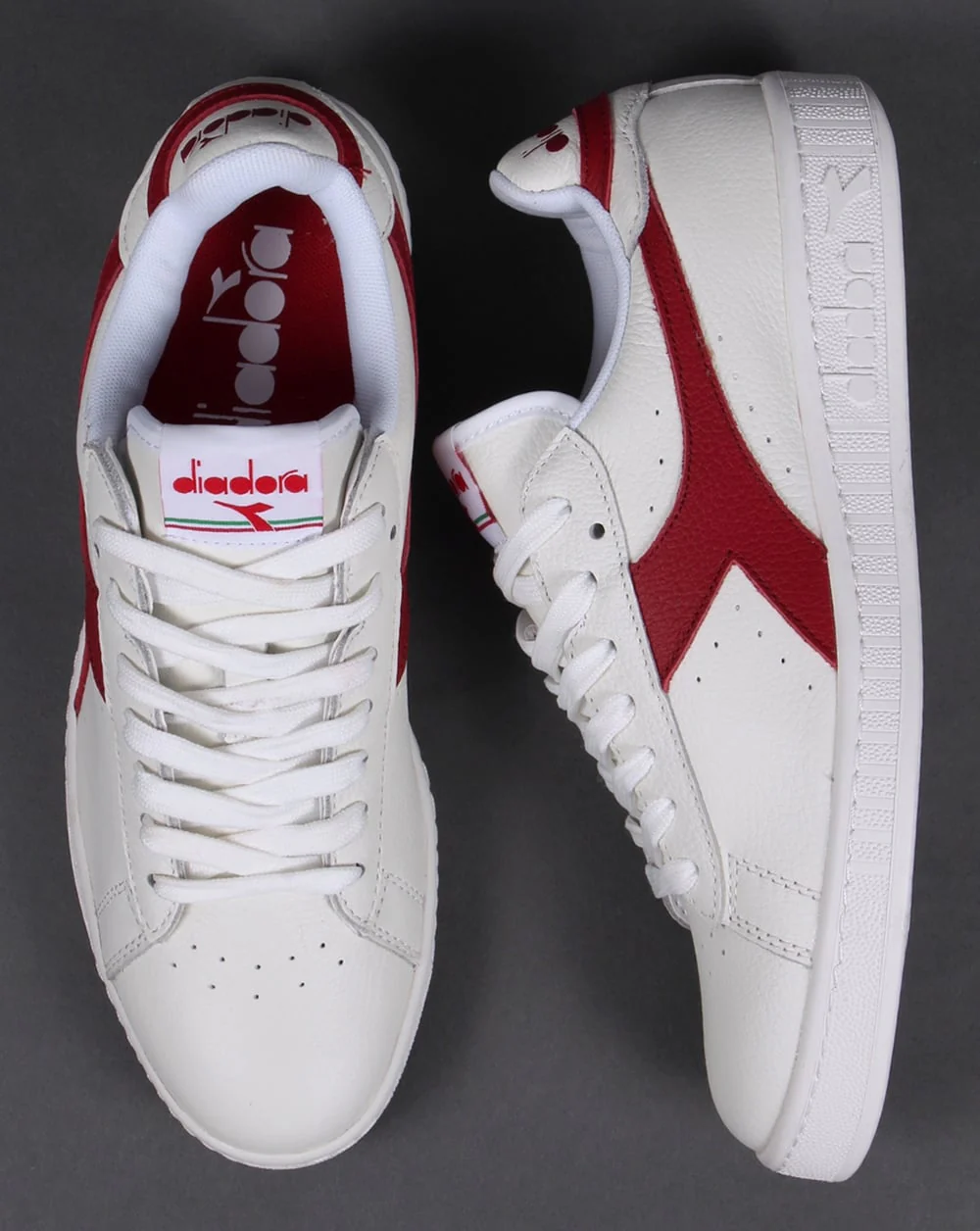 Diadora Game Low Waxed Trainers White/Red - Image 2
