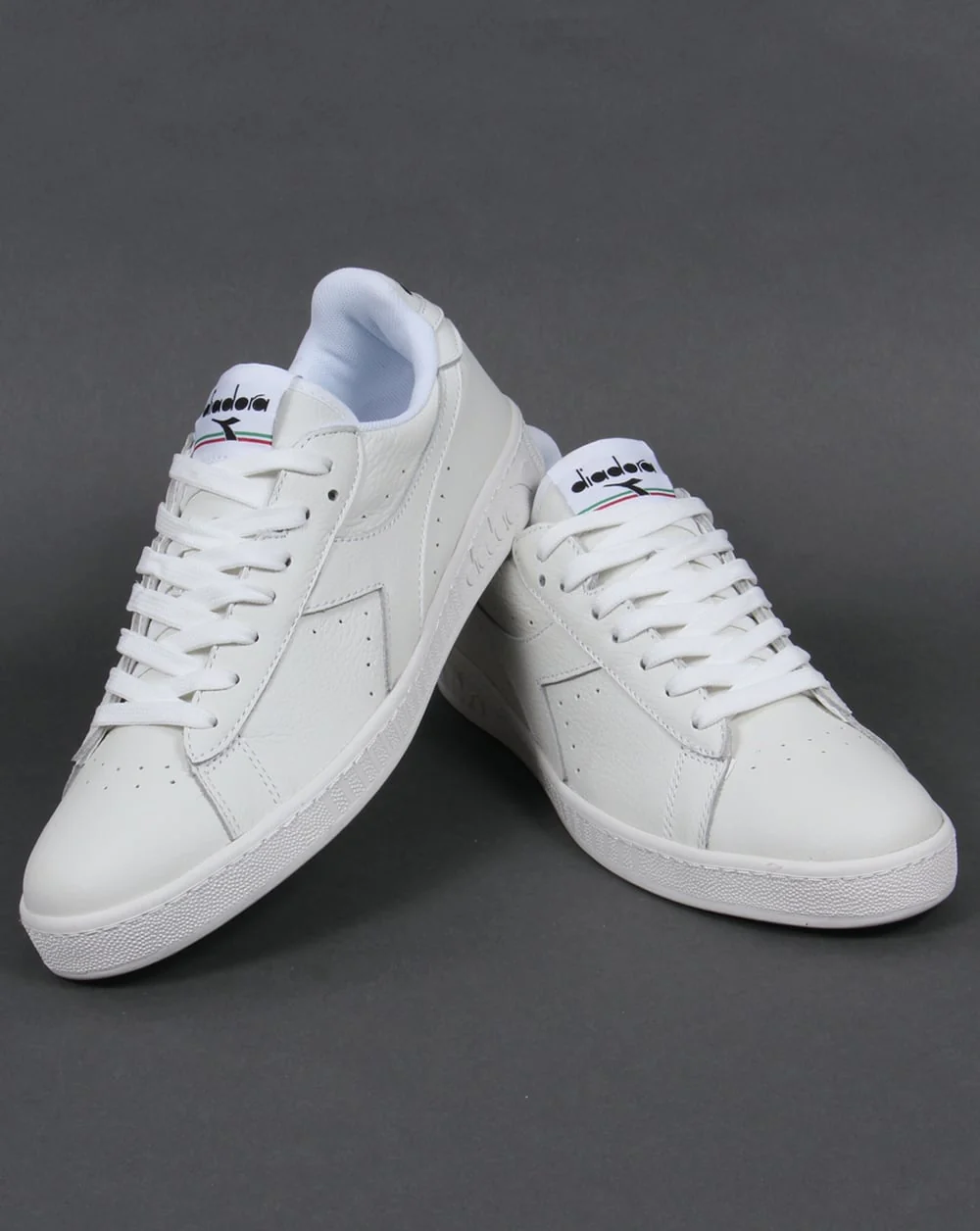 Diadora Game Low Waxed Trainers White/White/Black - Image 3
