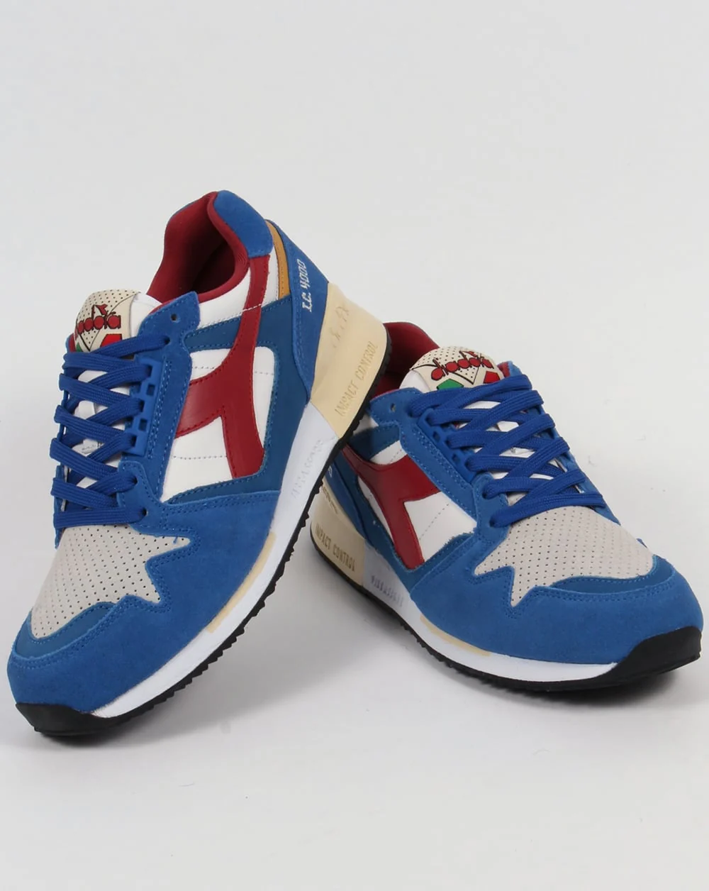 Diadora IC 4000 Premium Trainers Nautical Blue/Red - Image 3
