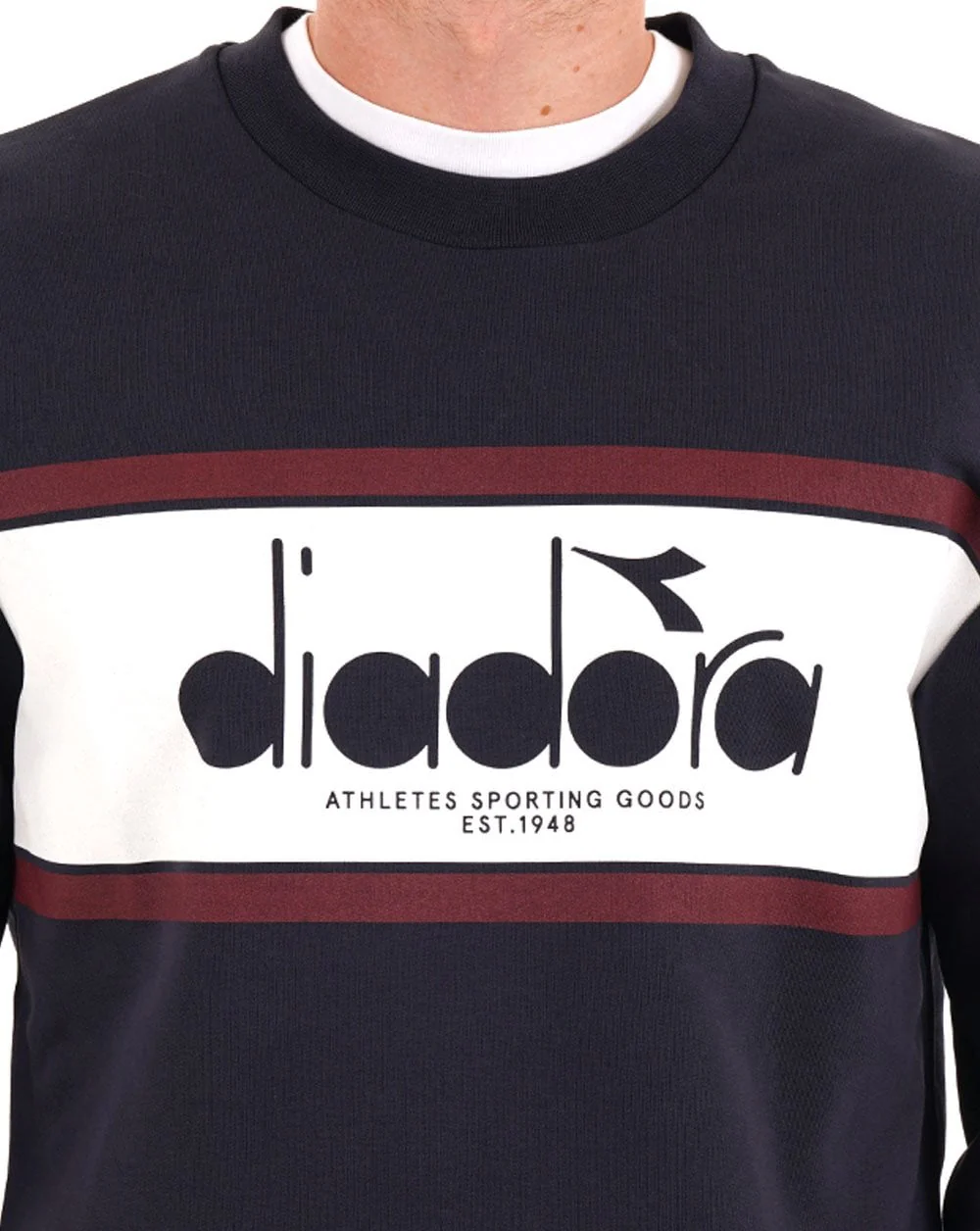 Diadora Logo Crew Sweatshirt Navy - Image 2