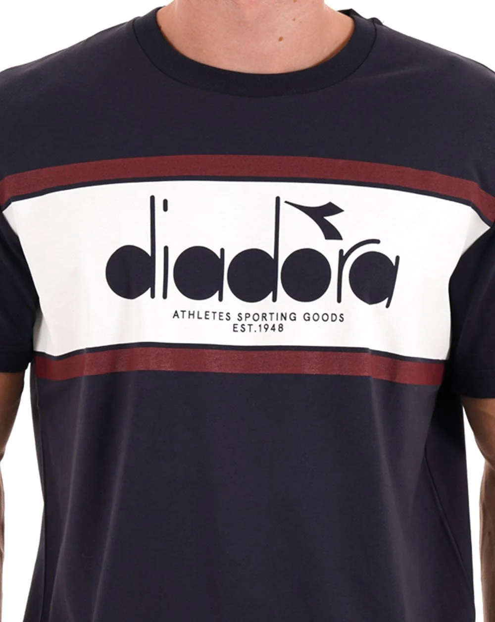 Diadora Logo T Shirt Blue Denim/Optical White - Image 2