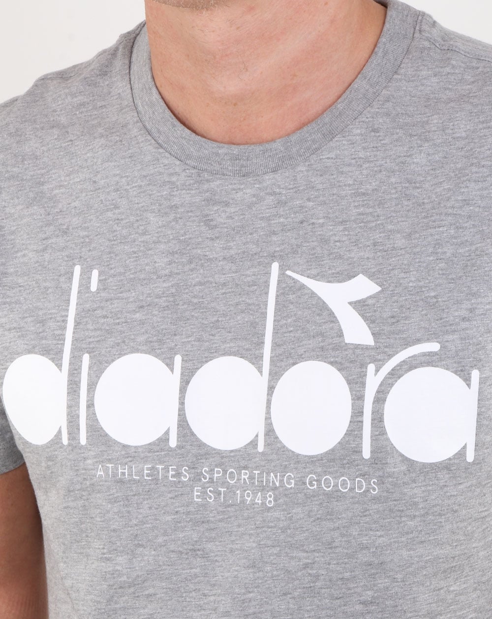 Diadora Logo T-shirt Grey Melange - Image 2
