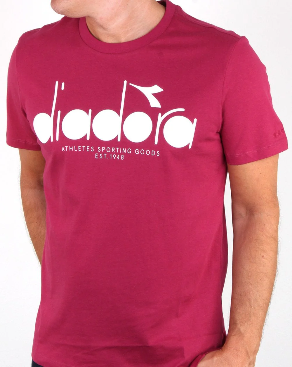 Diadora Logo T-shirt Raspberry/White