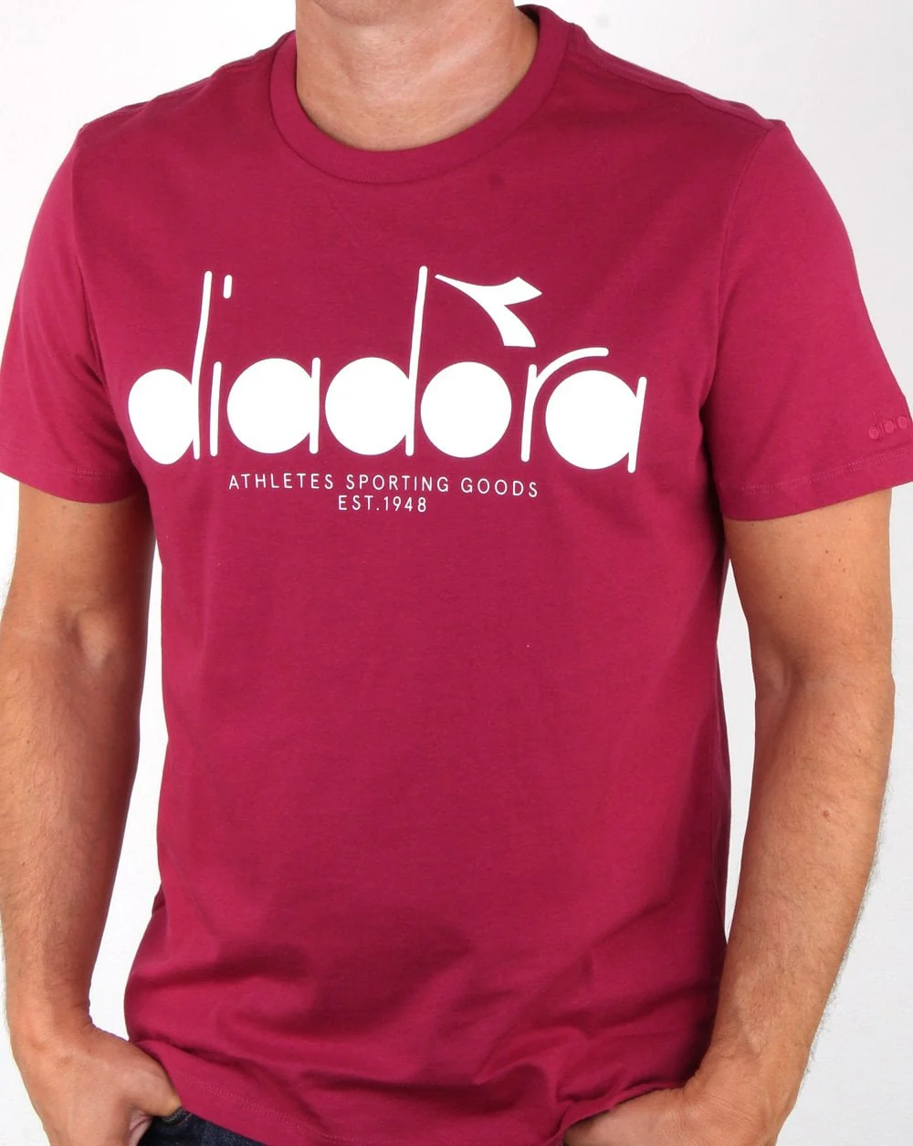 Diadora Logo T-shirt Raspberry/White - Image 3